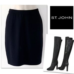 St. John Skirts - ST. JOHN BASICS SANTANA KNIT BLACK STRAIGHT SKIRT St. John Skirts - ST. JOHN BASICS SANTANA KNIT BLACK STRAIGHT SKIRT